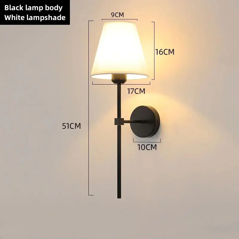 E27 American fabric wall lamp simple hotel room interior decor lighting living room corridor aisle bedroom bedside wall light LAVIVA