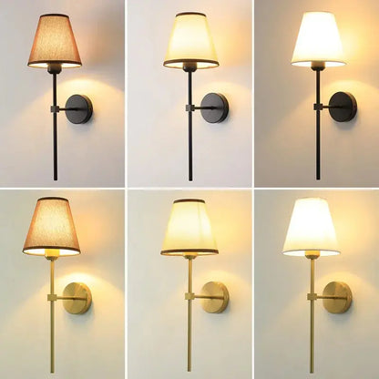 E27 American fabric wall lamp simple hotel room interior decor lighting living room corridor aisle bedroom bedside wall light LAVIVA