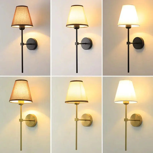 E27 American fabric wall lamp simple hotel room interior decor lighting living room corridor aisle bedroom bedside wall light LAVIVA