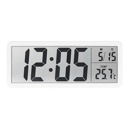 Battery Powered LCD Digital Wall Clock Time Temperature Date Desktop Table Clock With USB Cable 12/24H LCD Clock for Living Room LAVIVA