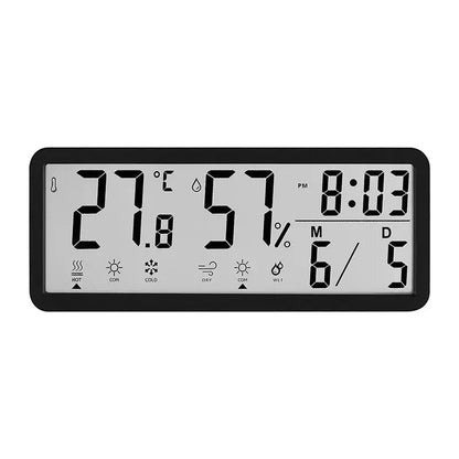 Battery Powered LCD Digital Wall Clock Time Temperature Date Desktop Table Clock With USB Cable 12/24H LCD Clock for Living Room LAVIVA