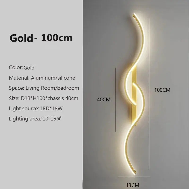 Modern LED Wall Lamp Minimalist Led Light Bedroom Bedside Long Strip Wall Sconces Living Room Sofa Home Indoor Lighting Fixture LAVIVA