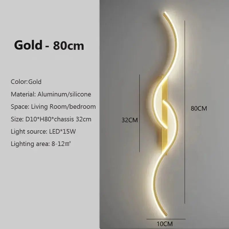Modern LED Wall Lamp Minimalist Led Light Bedroom Bedside Long Strip Wall Sconces Living Room Sofa Home Indoor Lighting Fixture LAVIVA