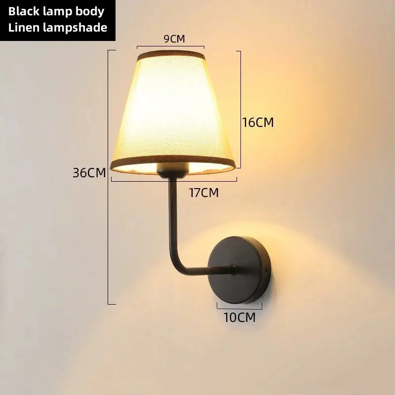 E27 American fabric wall lamp simple hotel room interior decor lighting living room corridor aisle bedroom bedside wall light LAVIVA