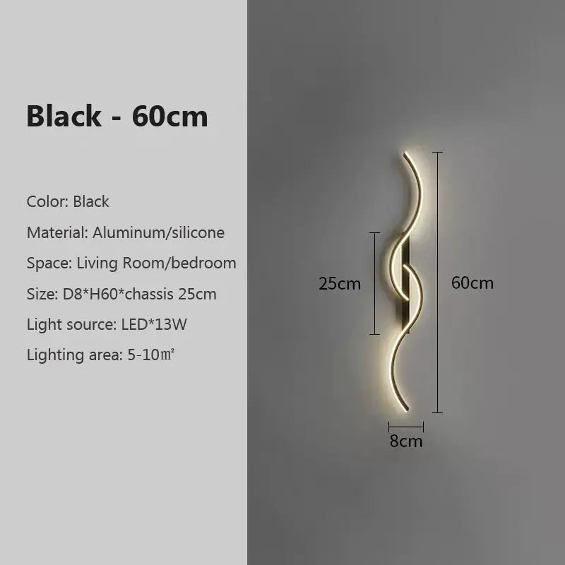 Modern LED Wall Lamp Minimalist Led Light Bedroom Bedside Long Strip Wall Sconces Living Room Sofa Home Indoor Lighting Fixture LAVIVA