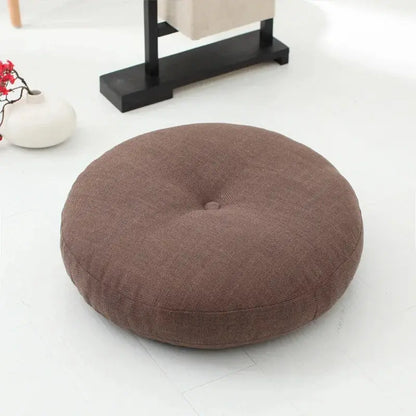 40cm Linen Seat Cushion Soft Cotton Filling Thicken Sofa Balcony Back Pillow Hip Protective Circular Home Office Chair Car Seat LAVIVA