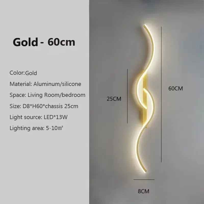 Modern LED Wall Lamp Minimalist Led Light Bedroom Bedside Long Strip Wall Sconces Living Room Sofa Home Indoor Lighting Fixture LAVIVA