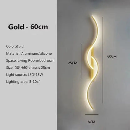 Modern LED Wall Lamp Minimalist Led Light Bedroom Bedside Long Strip Wall Sconces Living Room Sofa Home Indoor Lighting Fixture LAVIVA