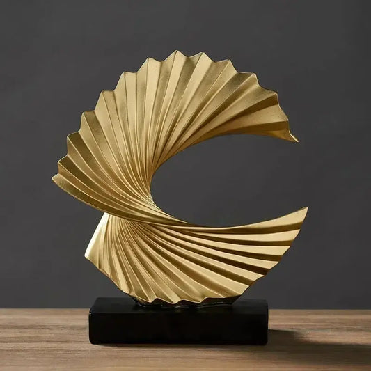 Resin Sculptur Art Golden Statue Living Room Home Office Decoration LAVIVA