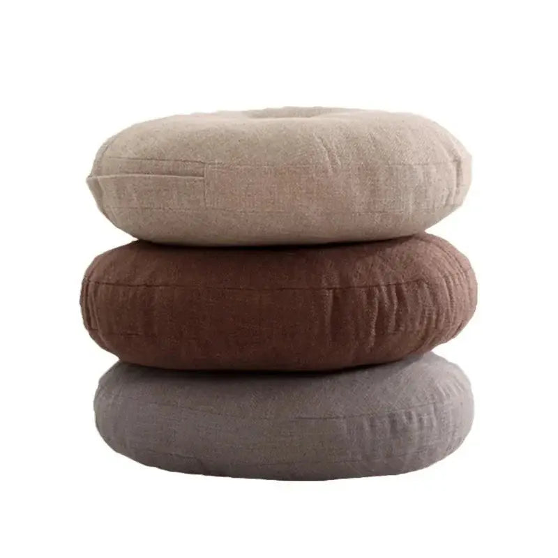 40cm Linen Seat Cushion Soft Cotton Filling Thicken Sofa Balcony Back Pillow Hip Protective Circular Home Office Chair Car Seat LAVIVA