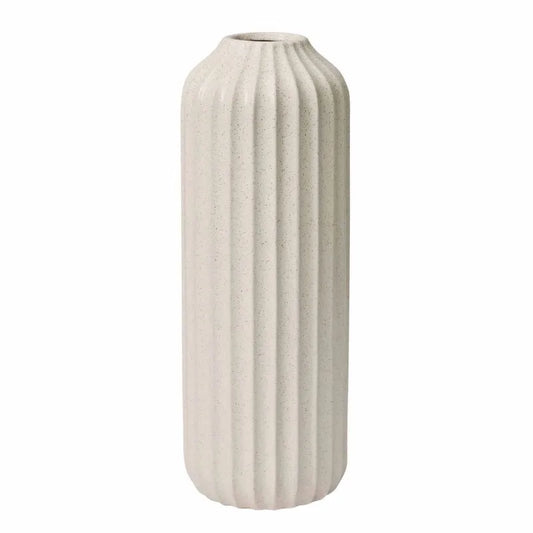 22" Speckled Ribbed Ceramic Floor Vase home decoration