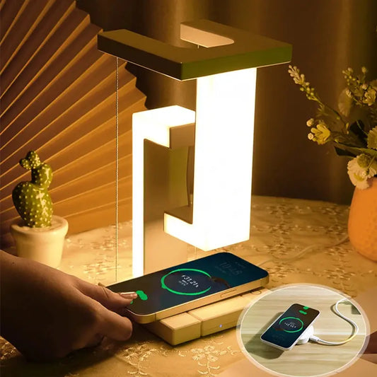 Novelty floating lamp with 10 W  detachable wireless charger decorative light for bedroom/office LAVIVA