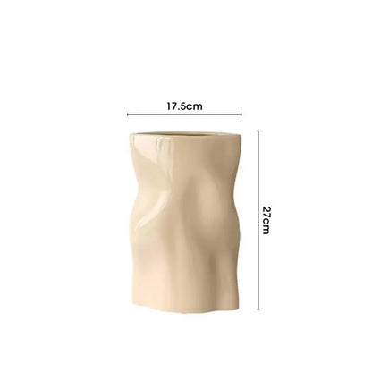 Ceramic Vase Pleated Irregular Fold Pattern Flower Arrangement Hydroponics Home Decoration Accessories Vases Pots LAVIVA