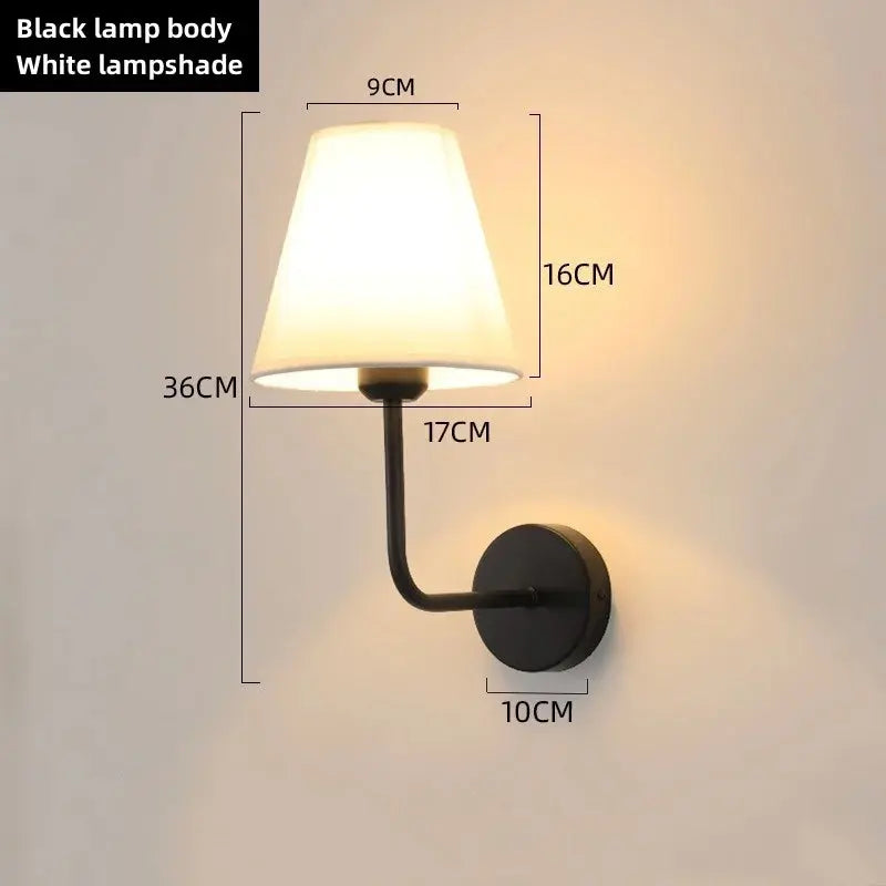 E27 American fabric wall lamp simple hotel room interior decor lighting living room corridor aisle bedroom bedside wall light LAVIVA