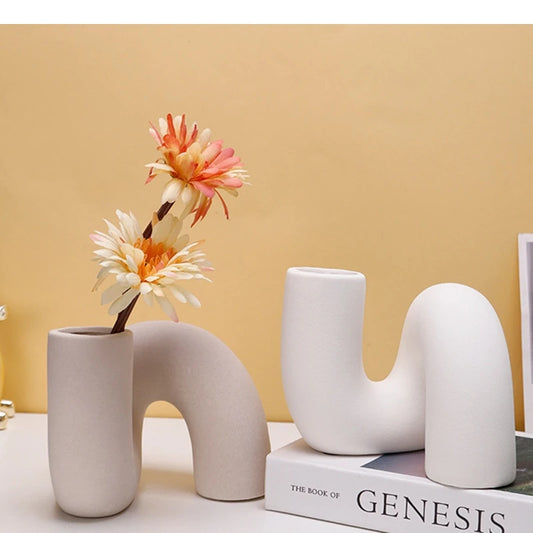 Ceramic Vase Dry Flower Living Room Decoration Art Arrangement Ornaments Home Accessories