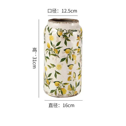 Retro Ceramic Large Vase Lemon Texture Ice Cracked Old Decorative Vase Hydroponic Flower Arrangement Supplies for Home Garden LAVIVA