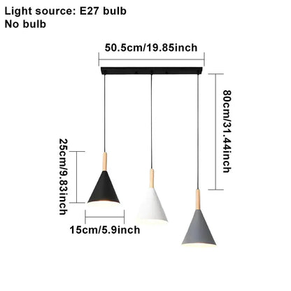 Restaurant Chandelier Nordic Simple Modern Macaron Color LED Iron Lamp Bar Dining Room Table Lamp E27 Bulb LAVIVA