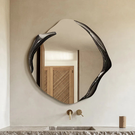 Modern Art Mirror Aesthetic Living Room Decoration Wall Nordic Mirror Funky Luxury Irregular Asymmetrical Spiegels Home Products