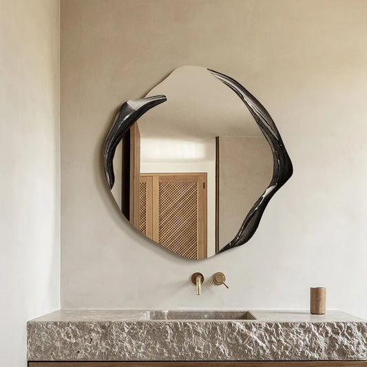 Modern Art Mirror Aesthetic Living Room Decoration Wall Nordic Mirror Funky Luxury Irregular Asymmetrical Spiegels Home Products