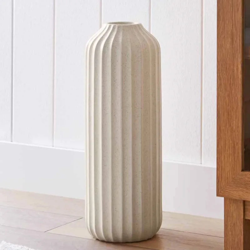22" Speckled Ribbed Ceramic Floor Vase home decoration