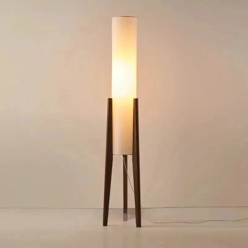 Solid Wood Floor Lamp Living Room Corner Bedroom Floor Lamp Japanese Retro Wabi-sabi Fabric lampshade Art Decor Standing Light LAVIVA