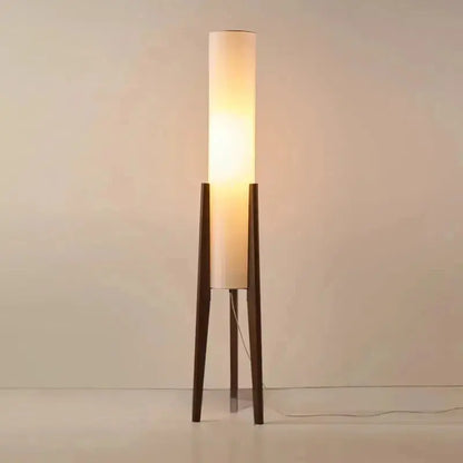 Solid Wood Floor Lamp Living Room Corner Bedroom Floor Lamp Japanese Retro Wabi-sabi Fabric lampshade Art Decor Standing Light LAVIVA