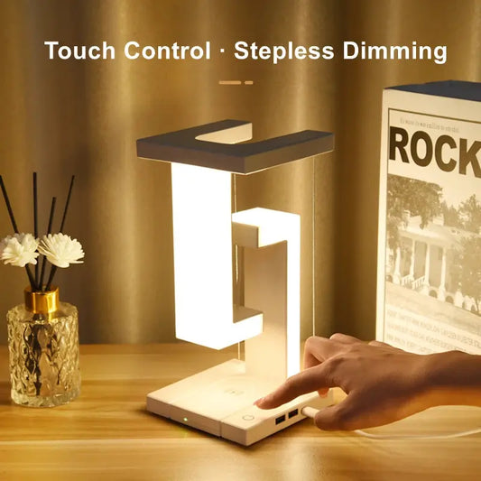 Novelty floating lamp with 10 W  detachable wireless charger decorative light for bedroom/office LAVIVA
