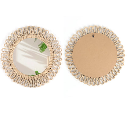 1pc Bohemian circular wall woven decorative Mirror Homestay style wall hanging decoration hotel living room bedroom pendant