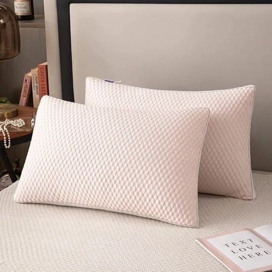 2025 new summer feather silk pillow cool Doudou ice silk pillow breathable mesh edge three-dimensional pillow core