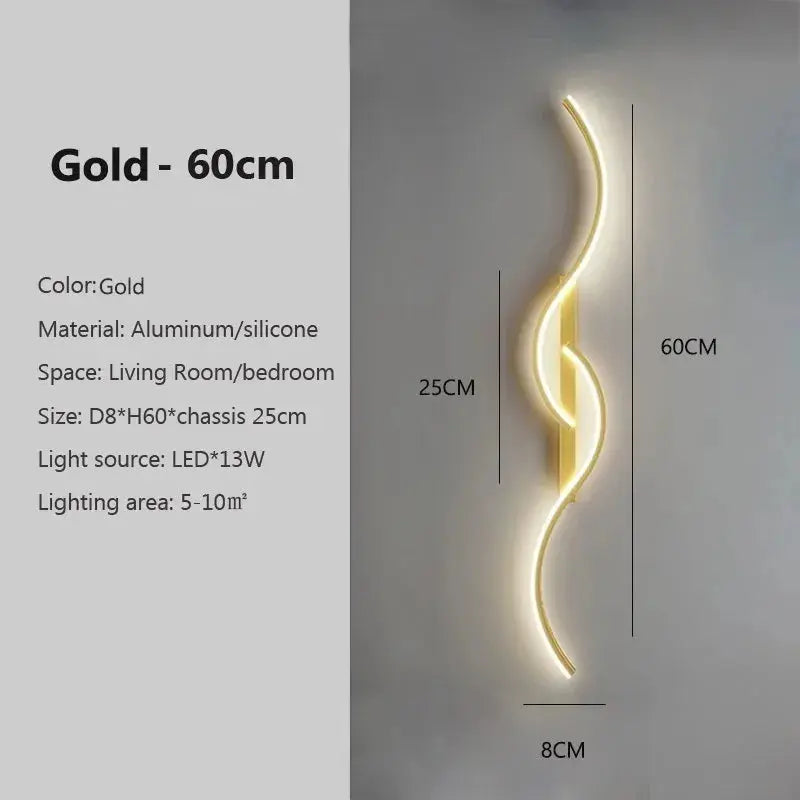 Modern LED Wall Lamp Minimalist Led Light Bedroom Bedside Long Strip Wall Sconces Living Room Sofa Home Indoor Lighting Fixture LAVIVA