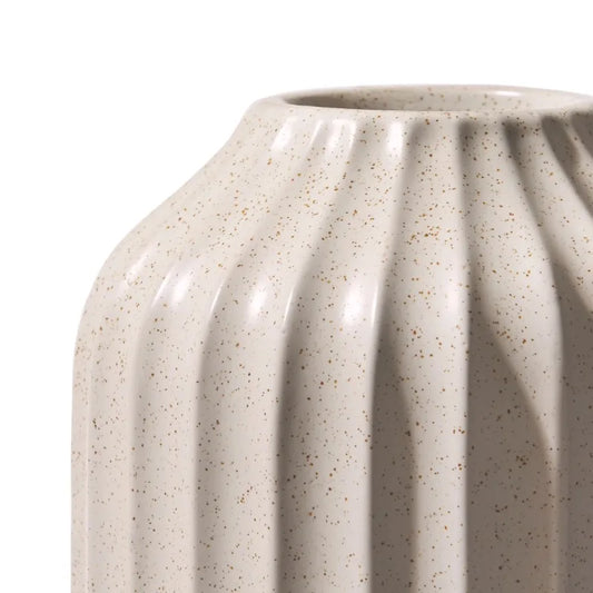 22" Speckled Ribbed Ceramic Floor Vase home decoration