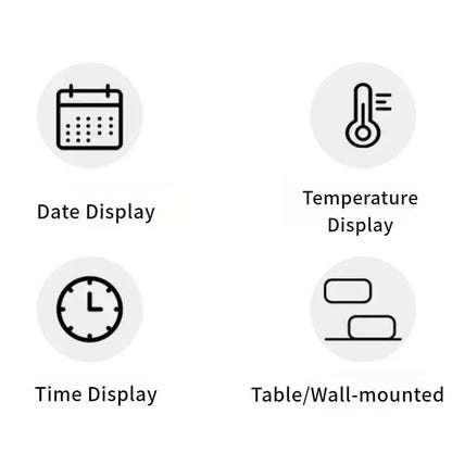 Battery Powered LCD Digital Wall Clock Time Temperature Date Desktop Table Clock With USB Cable 12/24H LCD Clock for Living Room LAVIVA
