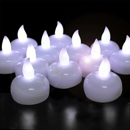 12pcs Floating Candle Lights LED Electronic Candles Battery Powered Float on Water Tealight For Christmas Wedding Party Decor LAVIVA