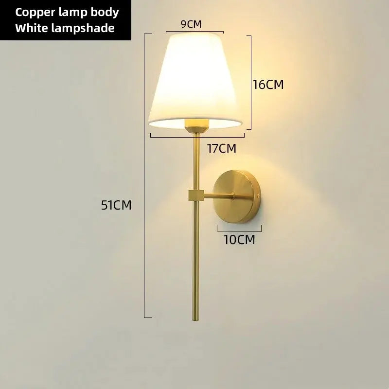 E27 American fabric wall lamp simple hotel room interior decor lighting living room corridor aisle bedroom bedside wall light LAVIVA