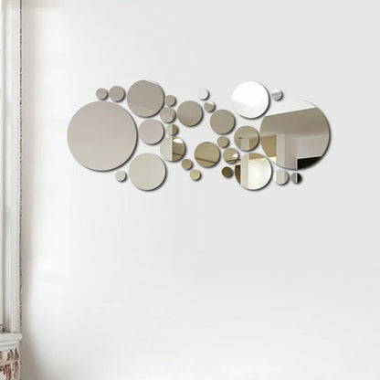 32pcs Modern Acrylic Mirror Wall Stickers 3D Home Decor DIY Art Ornaments Wall Sticker Living Room Bathroom Bedroom Decoration