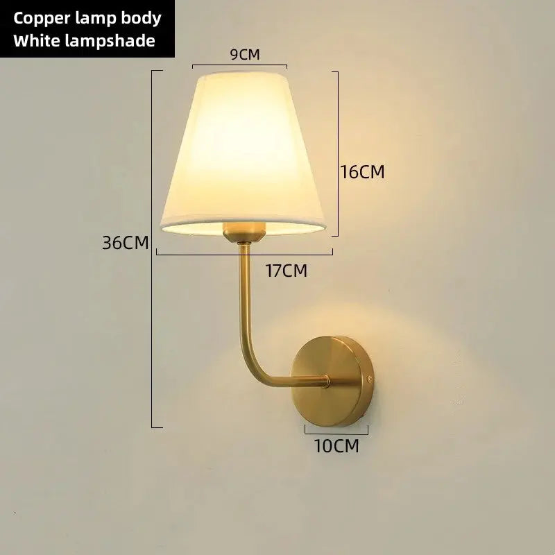 E27 American fabric wall lamp simple hotel room interior decor lighting living room corridor aisle bedroom bedside wall light LAVIVA