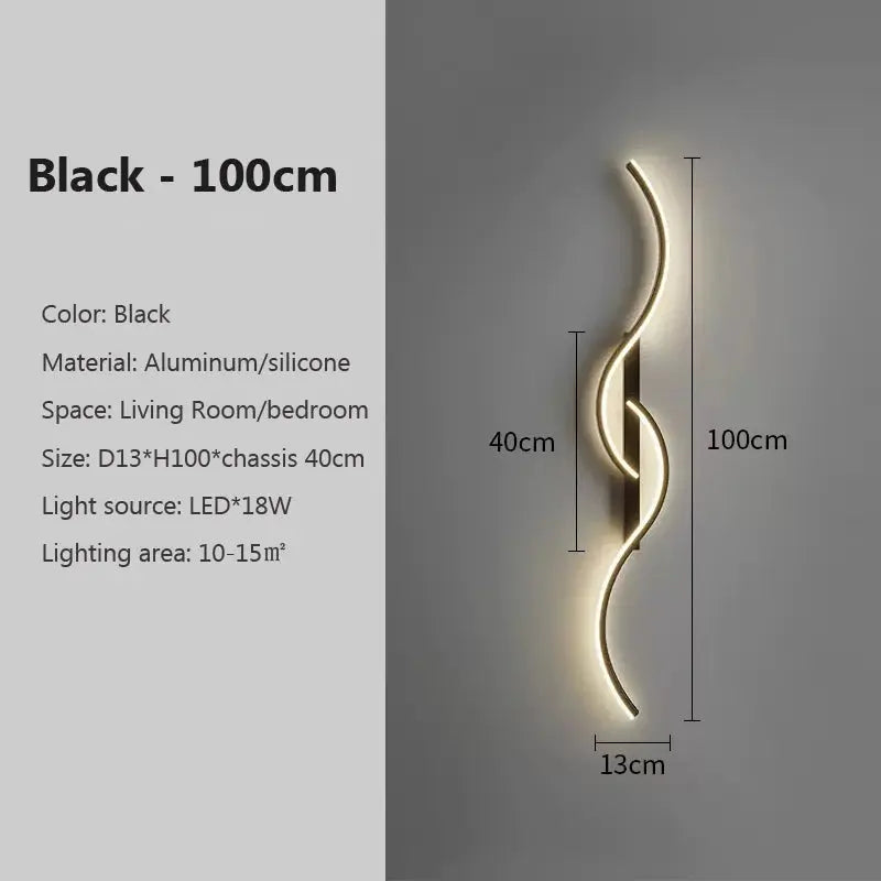 Modern LED Wall Lamp Minimalist Led Light Bedroom Bedside Long Strip Wall Sconces Living Room Sofa Home Indoor Lighting Fixture LAVIVA
