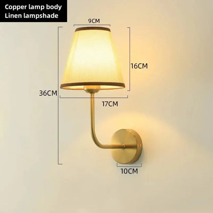 E27 American fabric wall lamp simple hotel room interior decor lighting living room corridor aisle bedroom bedside wall light LAVIVA