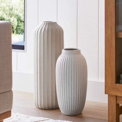 22" Speckled Ribbed Ceramic Floor Vase home decoration