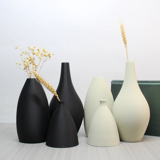 3 Piece Set of Matte Vases (3D Printed Vases) Home Decécor, Modern & Minimalist Vases, Bohemian Vases, Farmhouse Living Room, Di