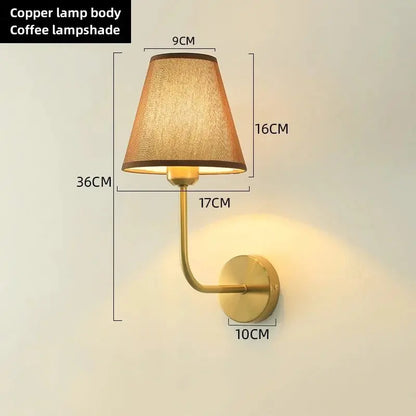 E27 American fabric wall lamp simple hotel room interior decor lighting living room corridor aisle bedroom bedside wall light LAVIVA