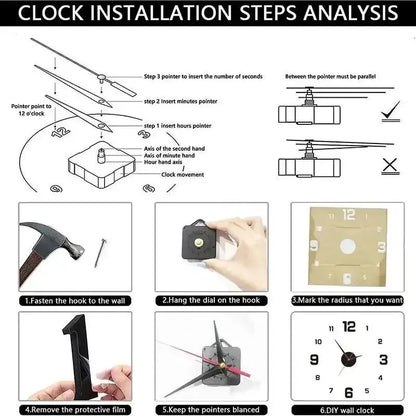 Creative Frameless DIY Wall Clock Wall Decoration Home Silent Clock Living Room Office Wall Decoration Art Bedroom Decor Modern LAVIVA