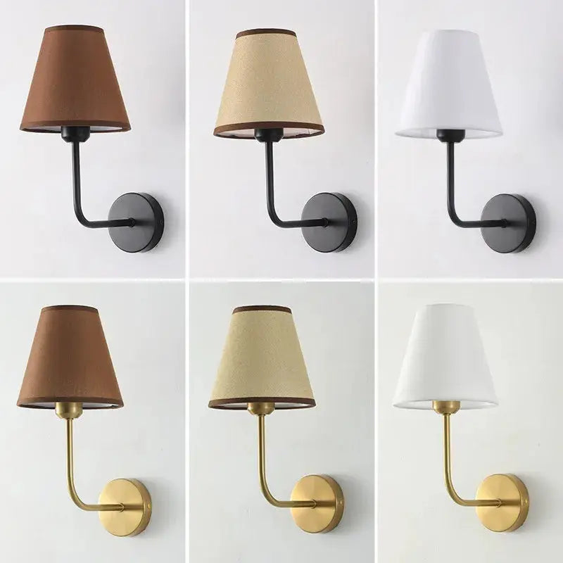 E27 American fabric wall lamp simple hotel room interior decor lighting living room corridor aisle bedroom bedside wall light LAVIVA