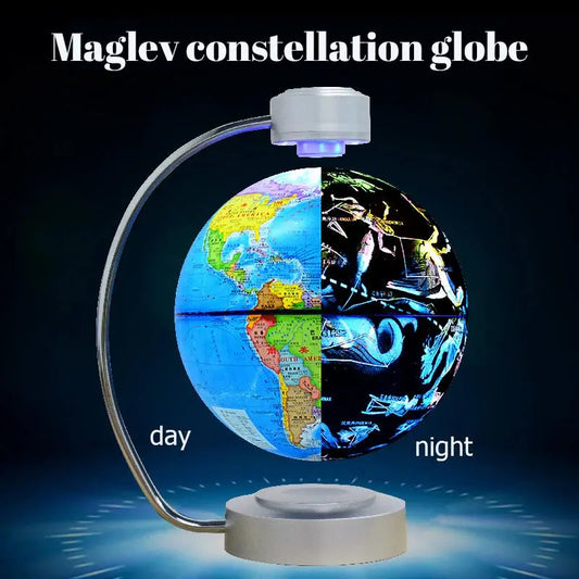 8 Inch Maglev Globe Self Rotating World Maps English Levitating Globus Levitation Magnetic Floating Map Geography Education Deco LAVIVA