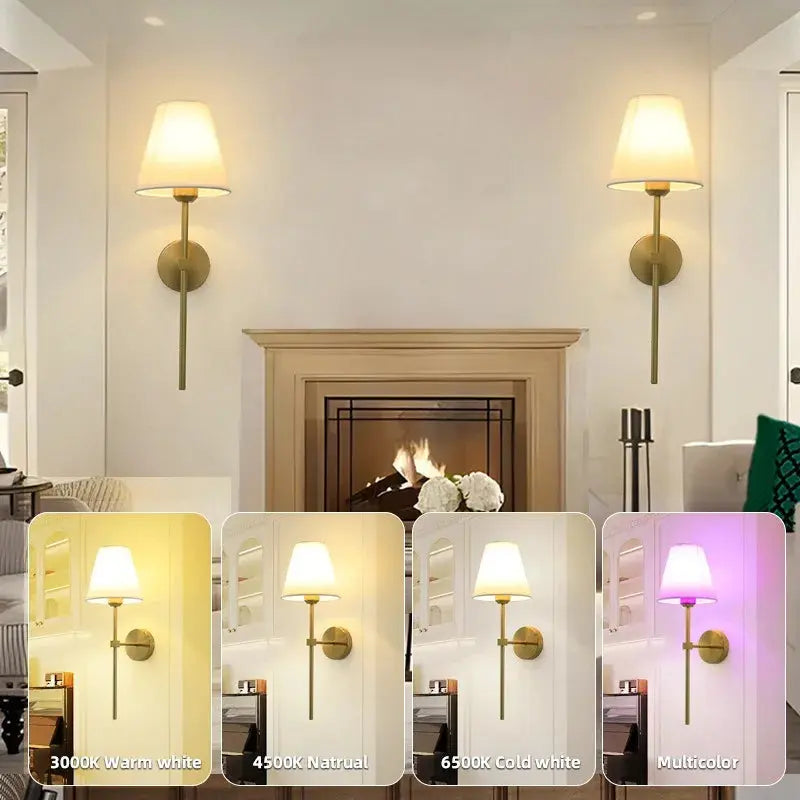 E27 American fabric wall lamp simple hotel room interior decor lighting living room corridor aisle bedroom bedside wall light LAVIVA