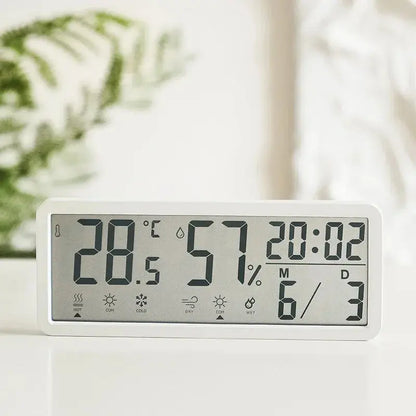 Battery Powered LCD Digital Wall Clock Time Temperature Date Desktop Table Clock With USB Cable 12/24H LCD Clock for Living Room LAVIVA
