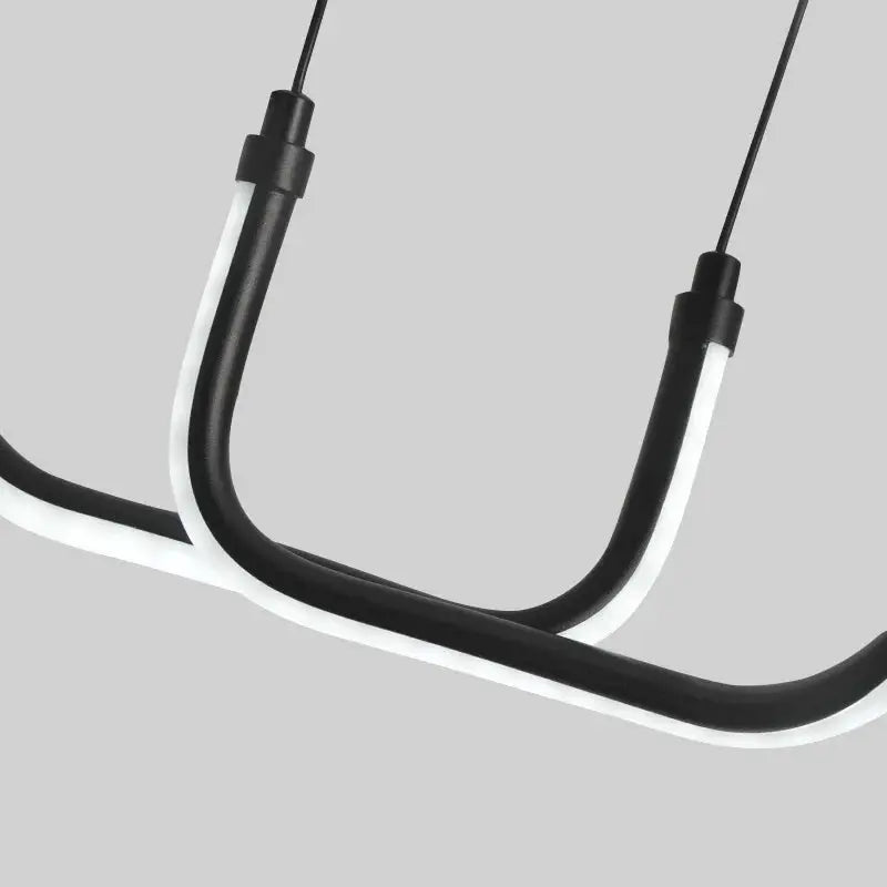 Modern Black LED Pendant Light for Dining Room Curved Chandelier Efficient Home Lighting Fixture Kitchen Living Room Home Decor LAVIVA