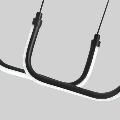 Modern Black LED Pendant Light for Dining Room Curved Chandelier Efficient Home Lighting Fixture Kitchen Living Room Home Decor LAVIVA