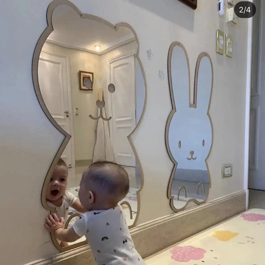 Creative Decorative Mirror for Kids Room Cute Bear Rabbit Shape Acrylic Mirror Baby Photo Props Nordic Home Nursery Decor LAVIVA