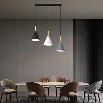 Restaurant Chandelier Nordic Simple Modern Macaron Color LED Iron Lamp Bar Dining Room Table Lamp E27 Bulb LAVIVA